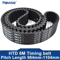 POWGE HTD 8M Timing belt Lp=984 992 1000 1008 1016 1024 1032 1040 1048 1056 1064 1072 1080 1088 1096 1104 Width 15-50mm Rubber