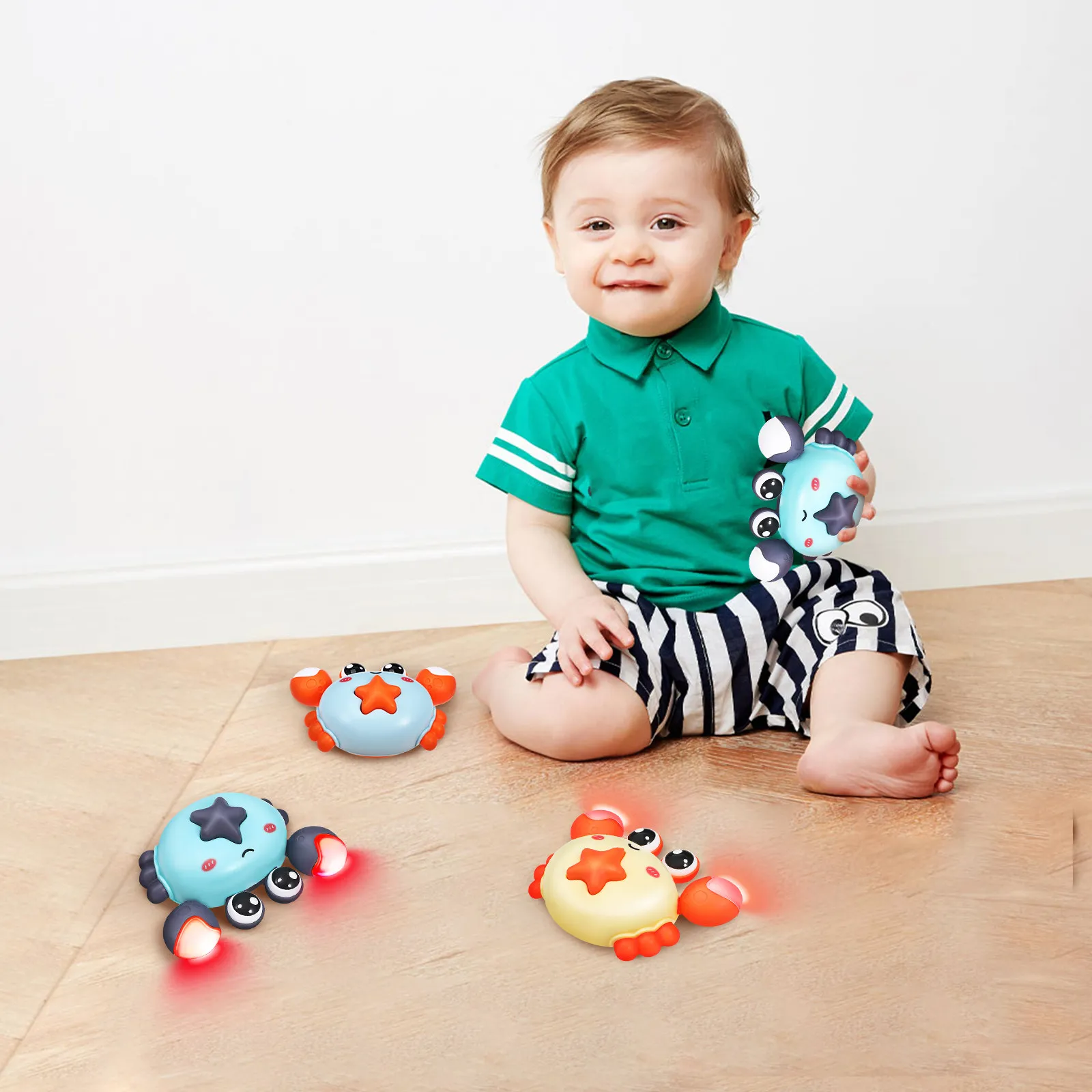 

4Pcs Children Pull Back Cars Crab Inertia Motion Press to Go Interactive Crawling Crab Goodie Bag Stuffers Classroom Prizes