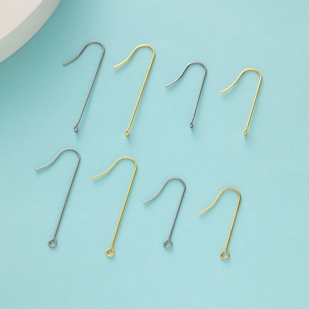 

20pcs Stainless Steel Simple Earwire Earring Hooks Base for Ear Jewelry Making DIY Dangle Connector Pendant Accessories Supplies