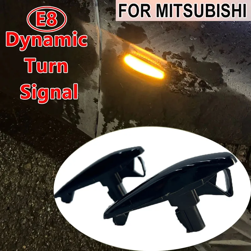 2PCS Dynamic Blinker For Mitsubishi Lancer Evolution Evo X Outlander Sport RVR ASX Mirage LED Turn Signal Side Marker Lights