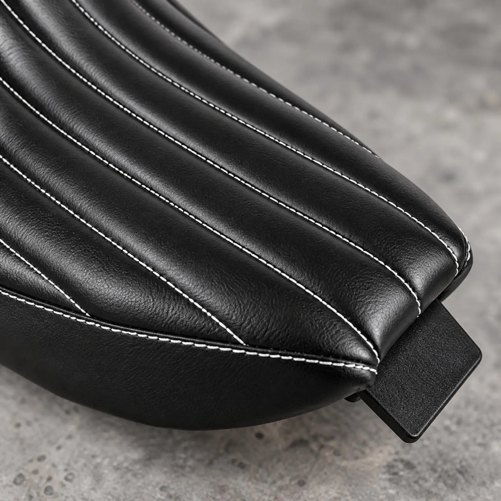 Motorcycle Solo Seat Black One-Piece Single Seat with Mounting Tab Soft Contoured Padded Motorcycle Seat for Everyday Rides,