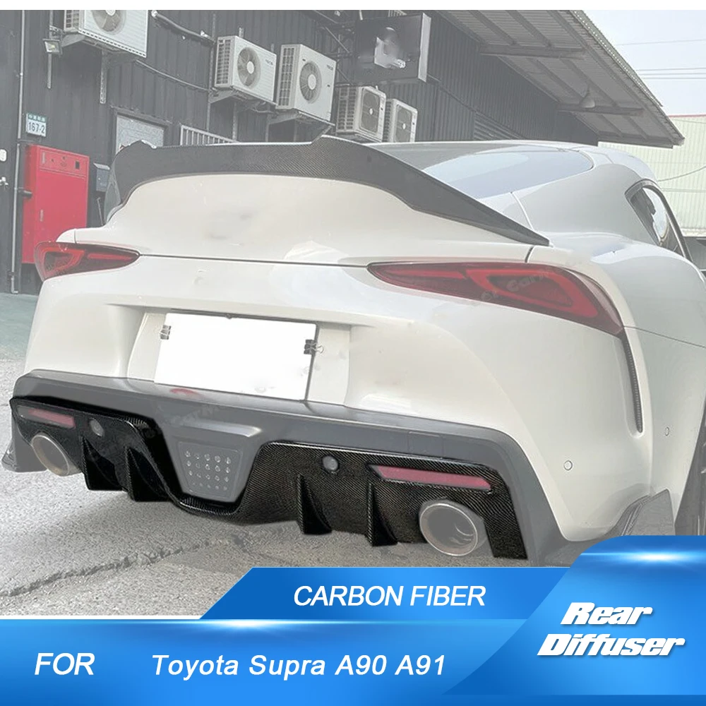 

Rear Bumper Carbon Fiber Diffuser for Toyota Supra A90 A91 2019-2022 Coupe 2-Door Lower Bumper Lip Spoiler Valance Protector