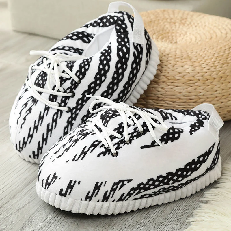 Cute Cartoon Animal Warm Home Plush Shoes Women\'s/Men Winter Cotton Cute Shoes Woman Male Foam Sneakers Bread Fat Slippers Size