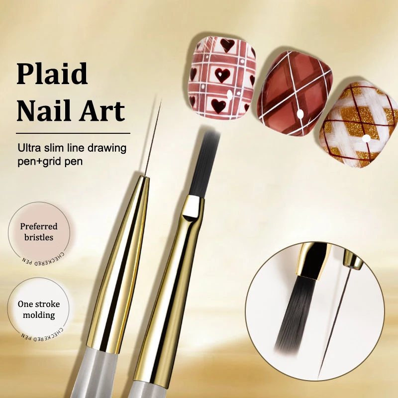 ●Nail Art Painting Brush Acrylic Lines Pen Stripes Grid Flower Butterfly Drawing Watercolor Brushes UV Gel DIY Design Manicure