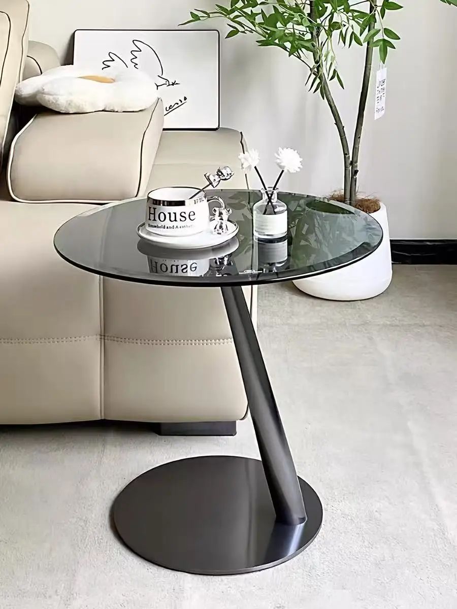 

#Round Tempered Glass Side Table, Modern Chrome End Table for Living Room