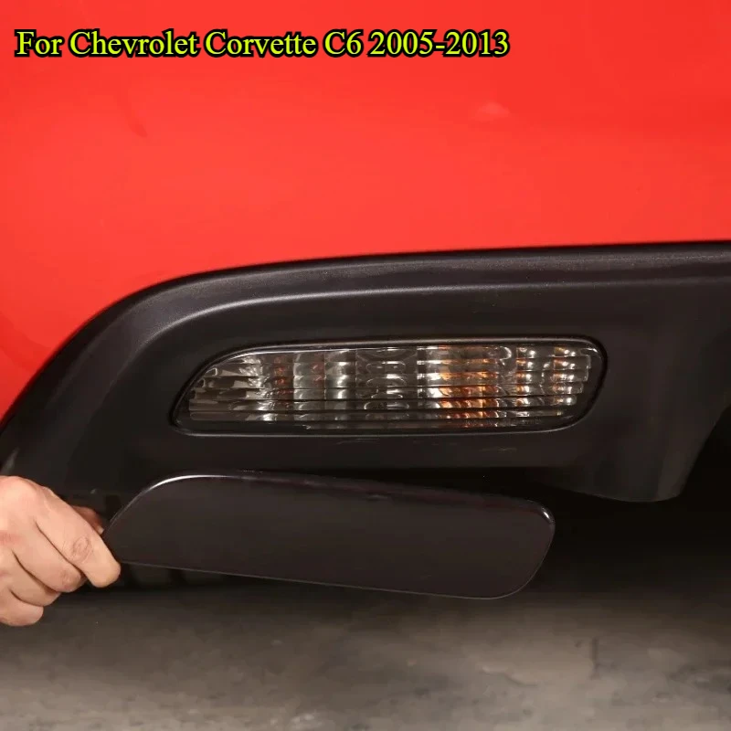 

For Chevrolet Corvette C6 2005-2013 ABS Blackened Car Rear Fog Lamp Cover Decorate Car Protect modified external Accessories