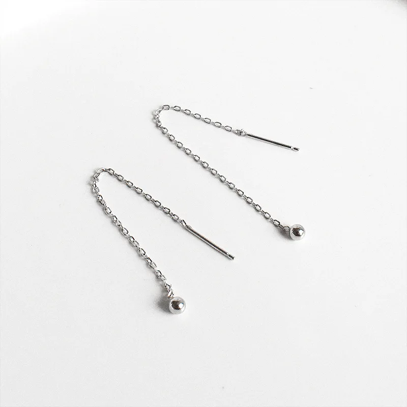 Minimalist S925 Sterling Silver Earrings with Tassel for Women, INS Style Nightclub Earrings