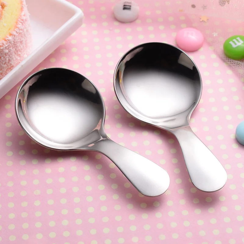 

Round stainless steel tableware 304, small, creative, dessert, ice cream, rice, children's tableware