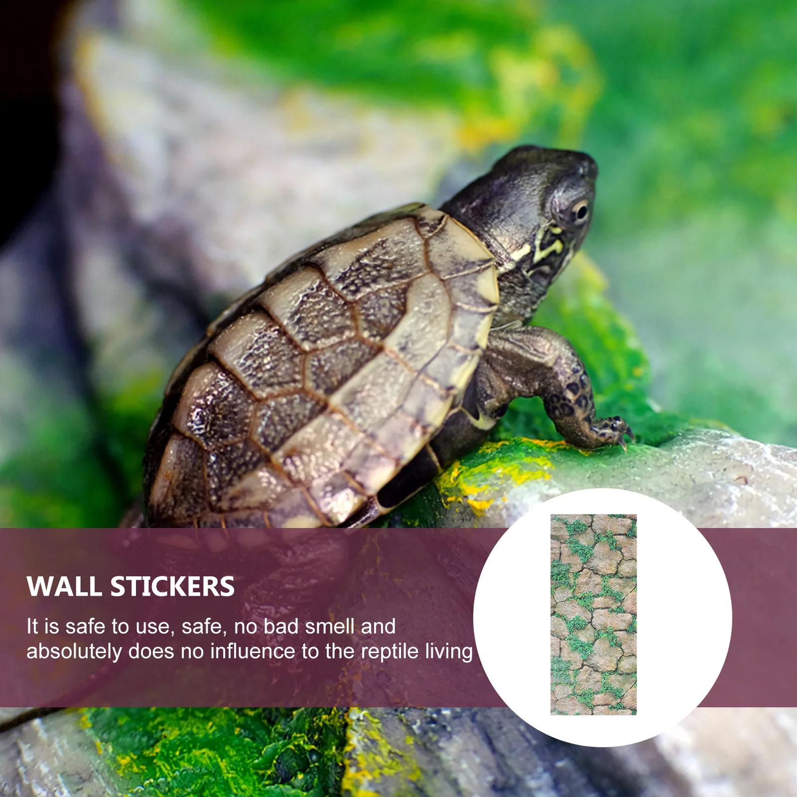 

Crested Reptile Tank Background Rocks Pattern Wallpaper Self adhesive Sticker Terrarium Enclosure Decor Pet Supplies