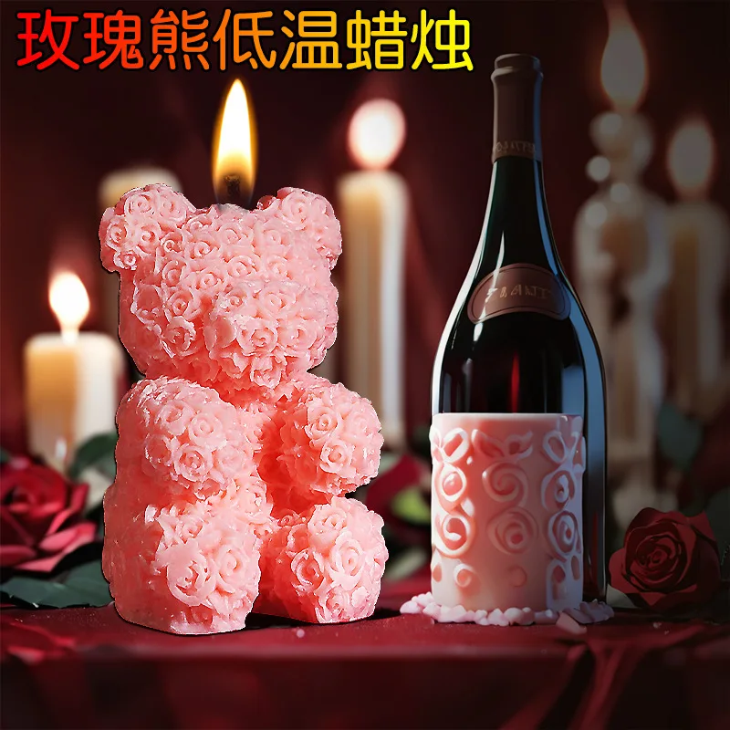 

Candle and Aromatherapy Gift Set, Creative Rose Bear Home Decor, High-end Fragrance, Perfect Gift for A Goddess's Birthday