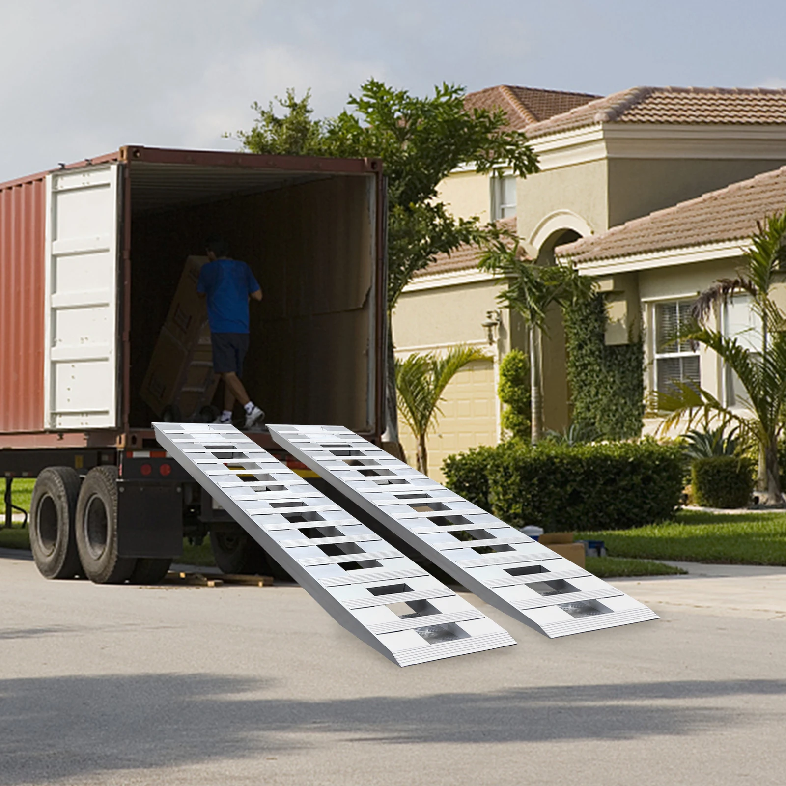

2pcs Trailer Ramps Truck Car Auto Trailer Ramps Loading Ramps 6000lb Capacity, Non-Slip Surface, 84" Length for ATV/Motorcycles