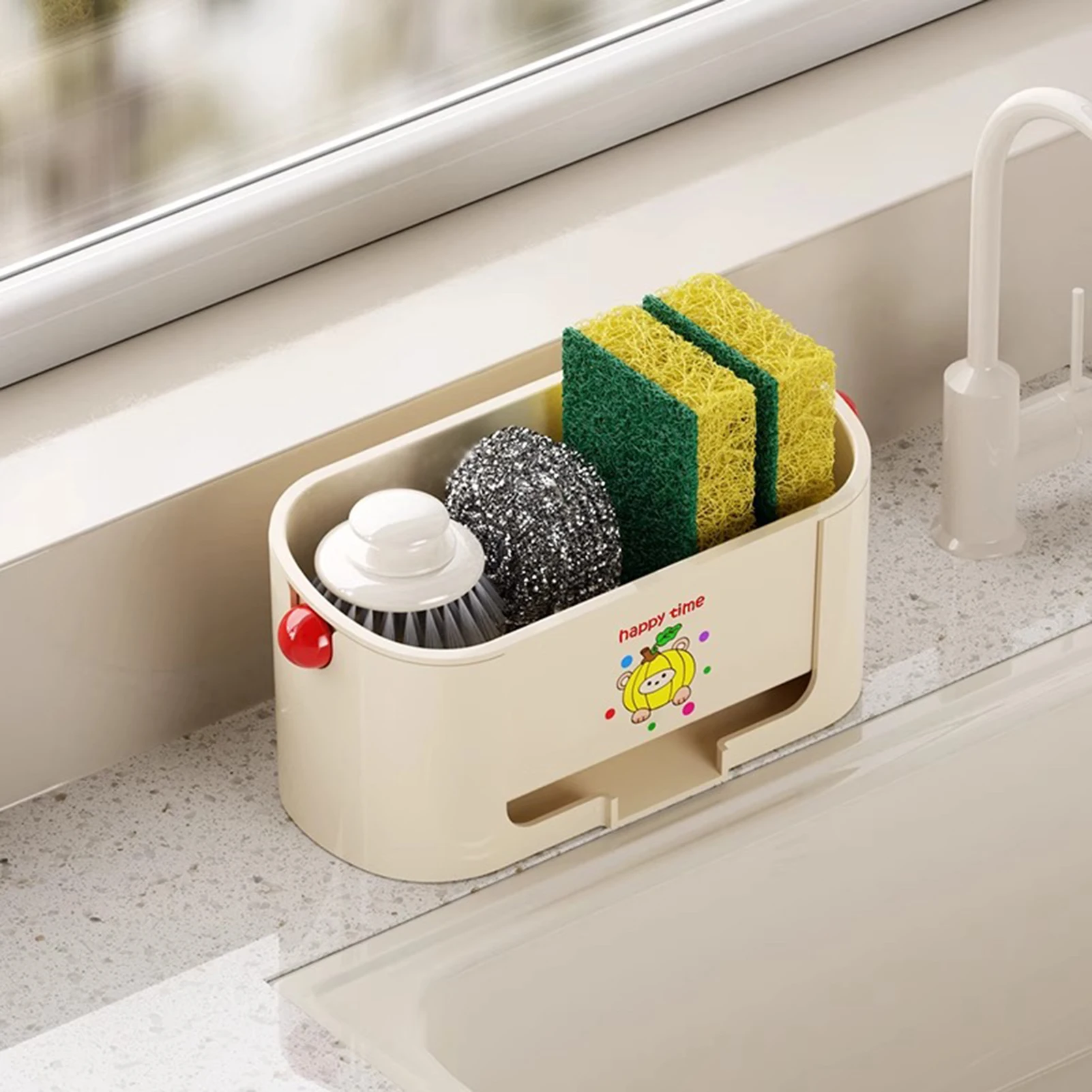 Kitchen Sink Organizer Sponge Holder Multi-purpose Dish Cloth Brush Soap Holder for Home Kitchen Accessories view 2