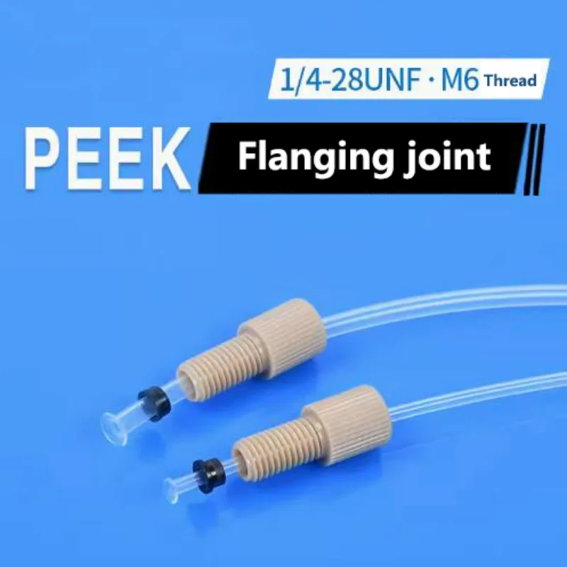 Quick Tightening PEEK Flanging Joint 1/4-28 UNF Thread M6 Shimadzu Agilent Blade Ring Connector