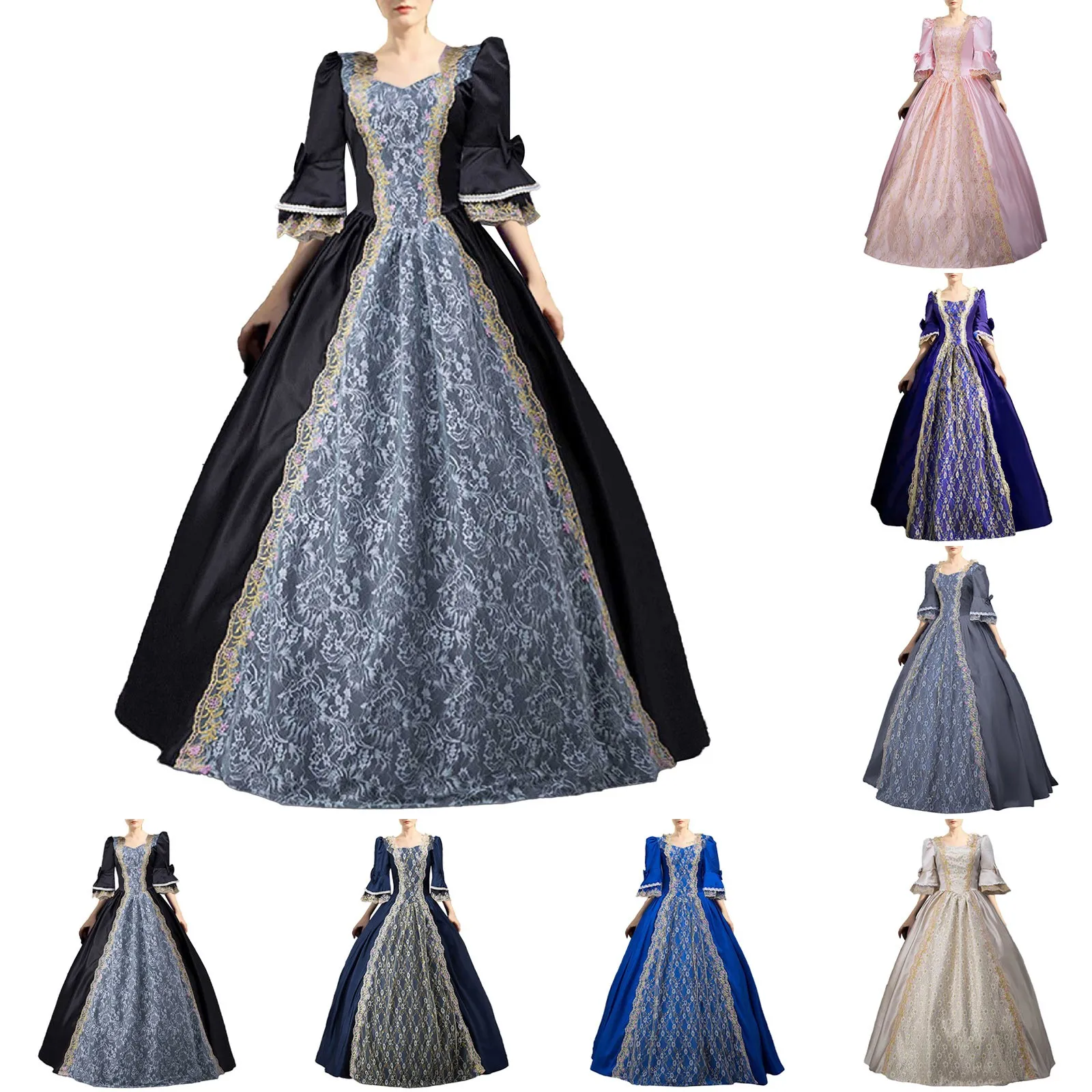 

Women Gothic Vintage Dress Retro Court Half Medieval Gown Gothic Clothes for Man Medieval Meals Medieval Costume Boys