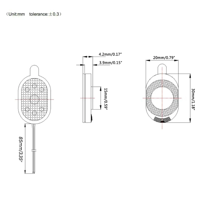 Adafruit Mini altoparlante ovale con fili corti - 8 Ohm 1 Watt