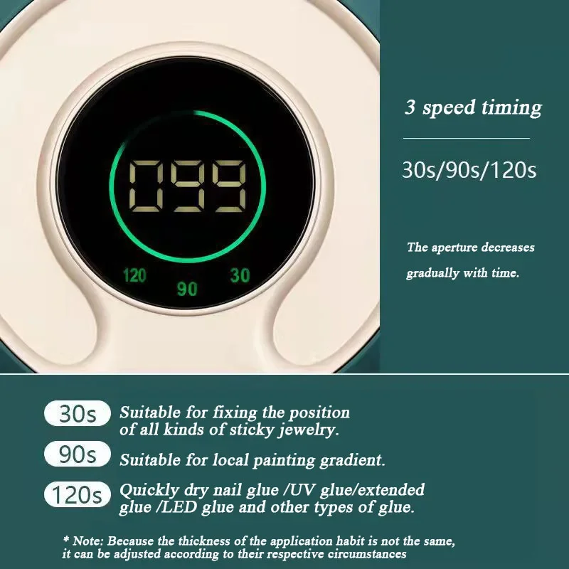 Smart Nail Light Therapy Lamp LED UV Dual Light High Power Quick Drying Timing Nail Dryer with 42 Pcs Lamp Beads