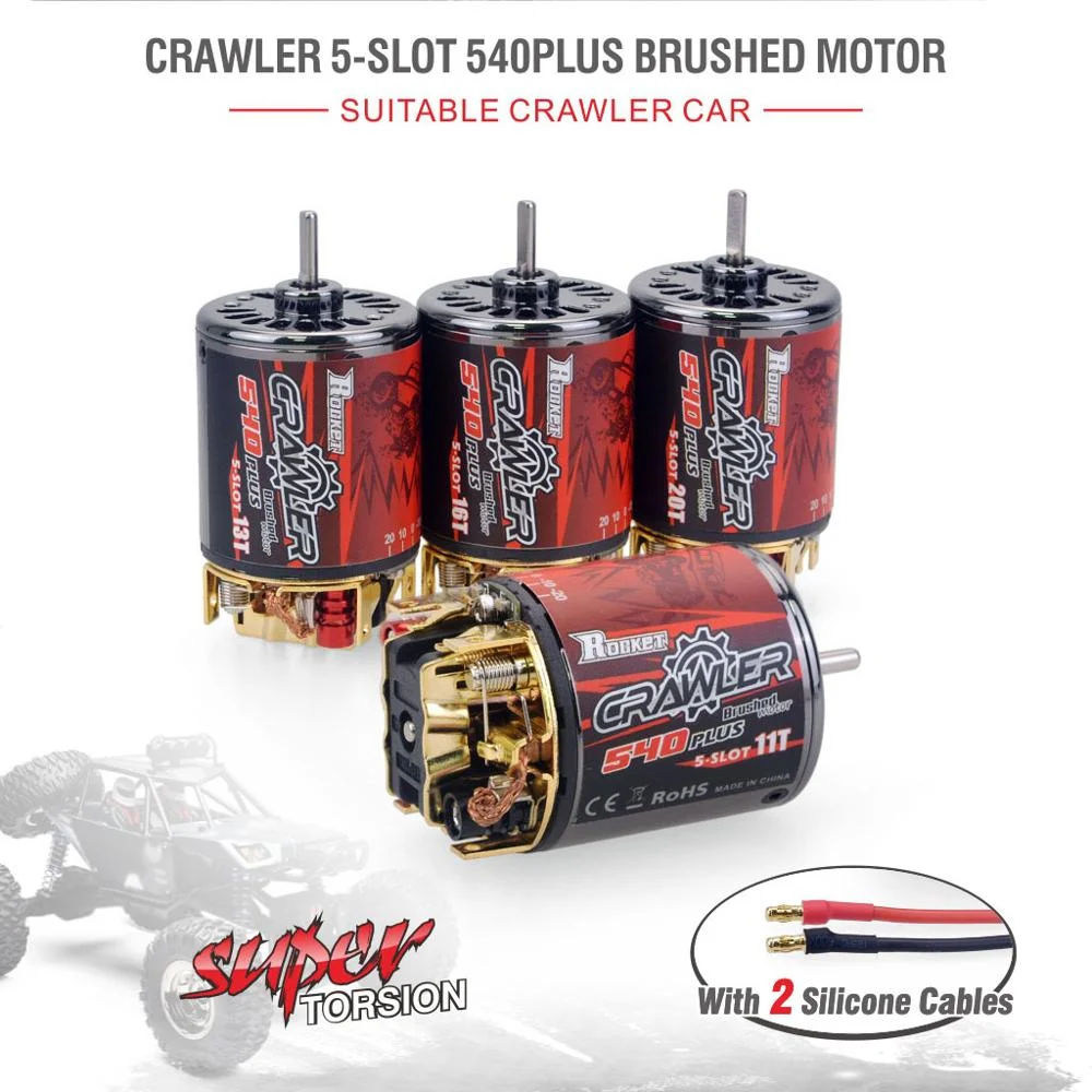 SURPASS HOBBY 540 550 Brushed Motor 5-Slot / 3-Slot 12T 21T 35T 80T for 1/10 RC Crawler Axial SCX10 90046 Traxxas TRX-4 Tamiya view 2