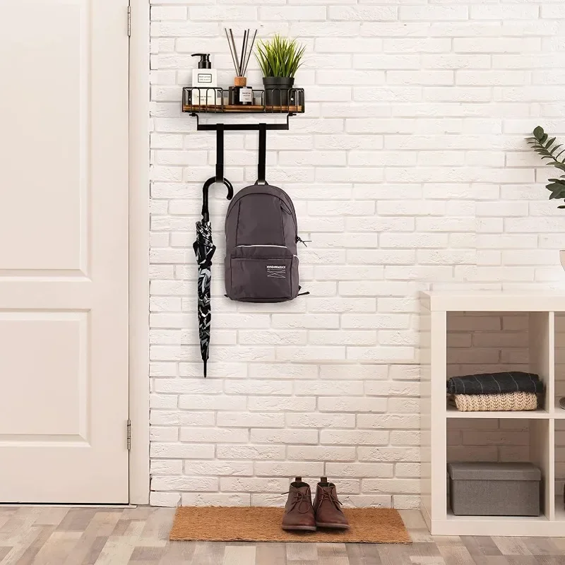 Wooden wall rack, entrance key, bag hanger, wall-mounted, living room and bedroom decoration, storage rack