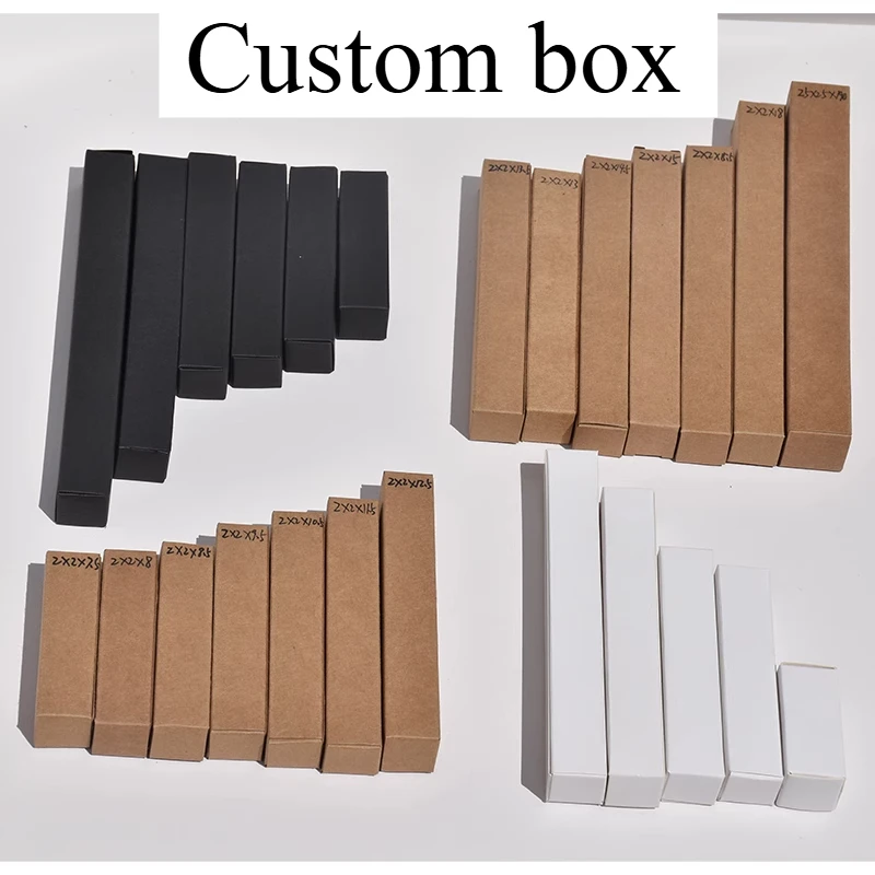 500pcs Customized White Black Kraft Paper Box Personalized Packaging Box for Essential Oil and Perfume Gift Boxes Custom Logo