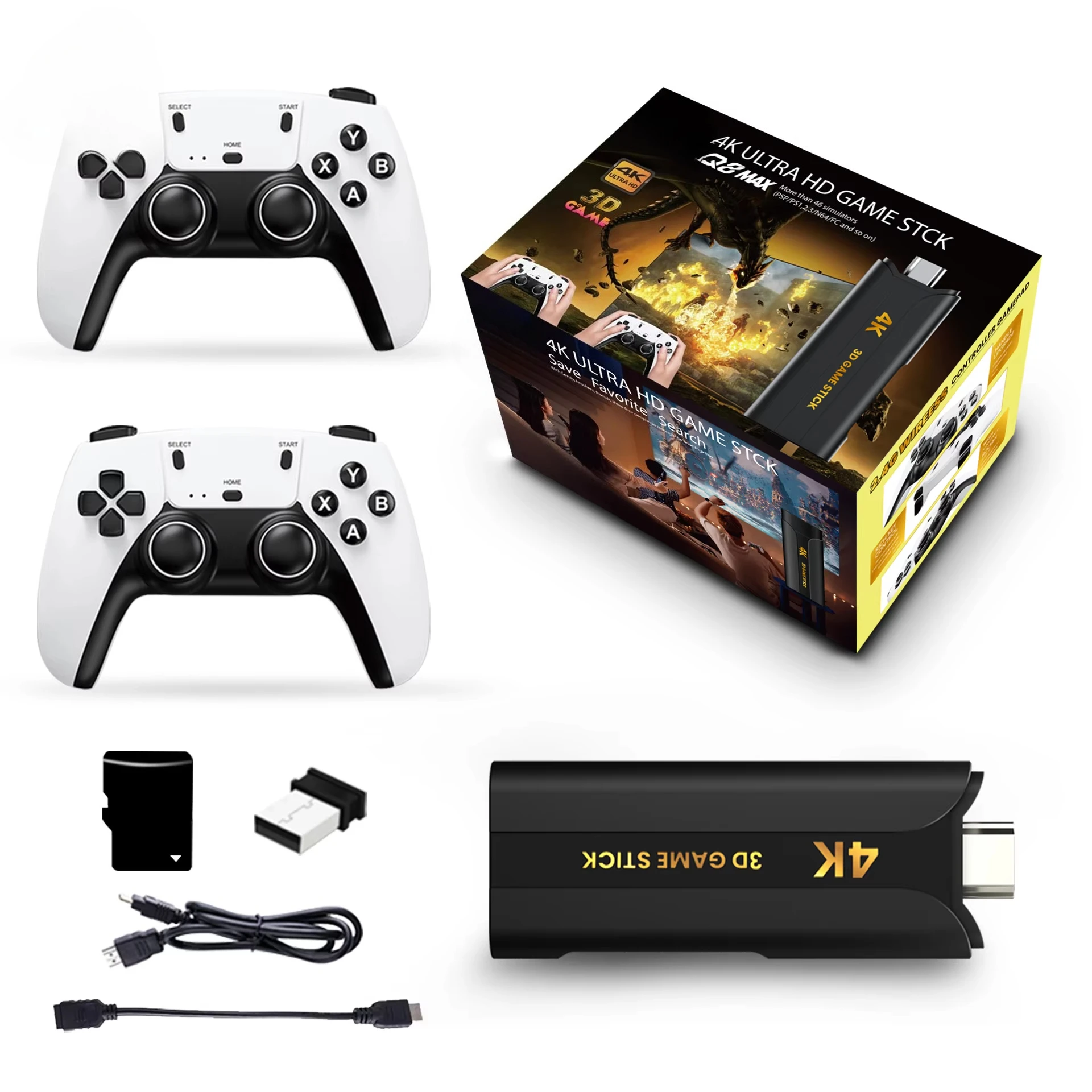 HOT Q8 max Game Stick 4K consola games with 2.4G Wireless Gamepad HD Output Retro Video Game Consoles Classic TV Gaming Box