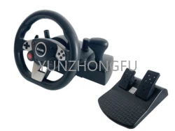 Steering wheel joystick For pc/ps3/X-360 with simulated foot pedal Factory 270 degree steering angle game