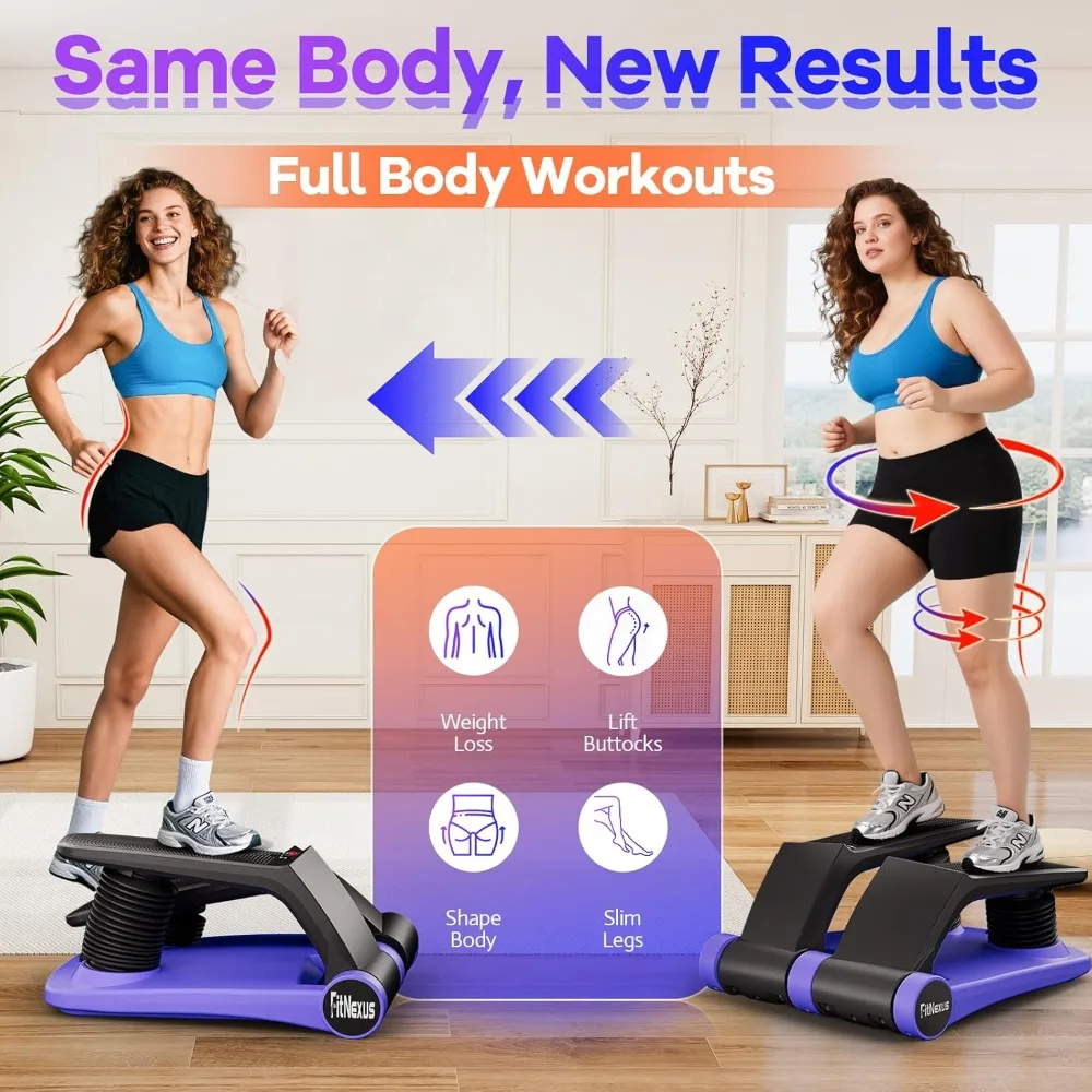 متسلق درج القلب المنزلي المحمول - ستيبر صغير قابل للتعديل مع شاشة LCD