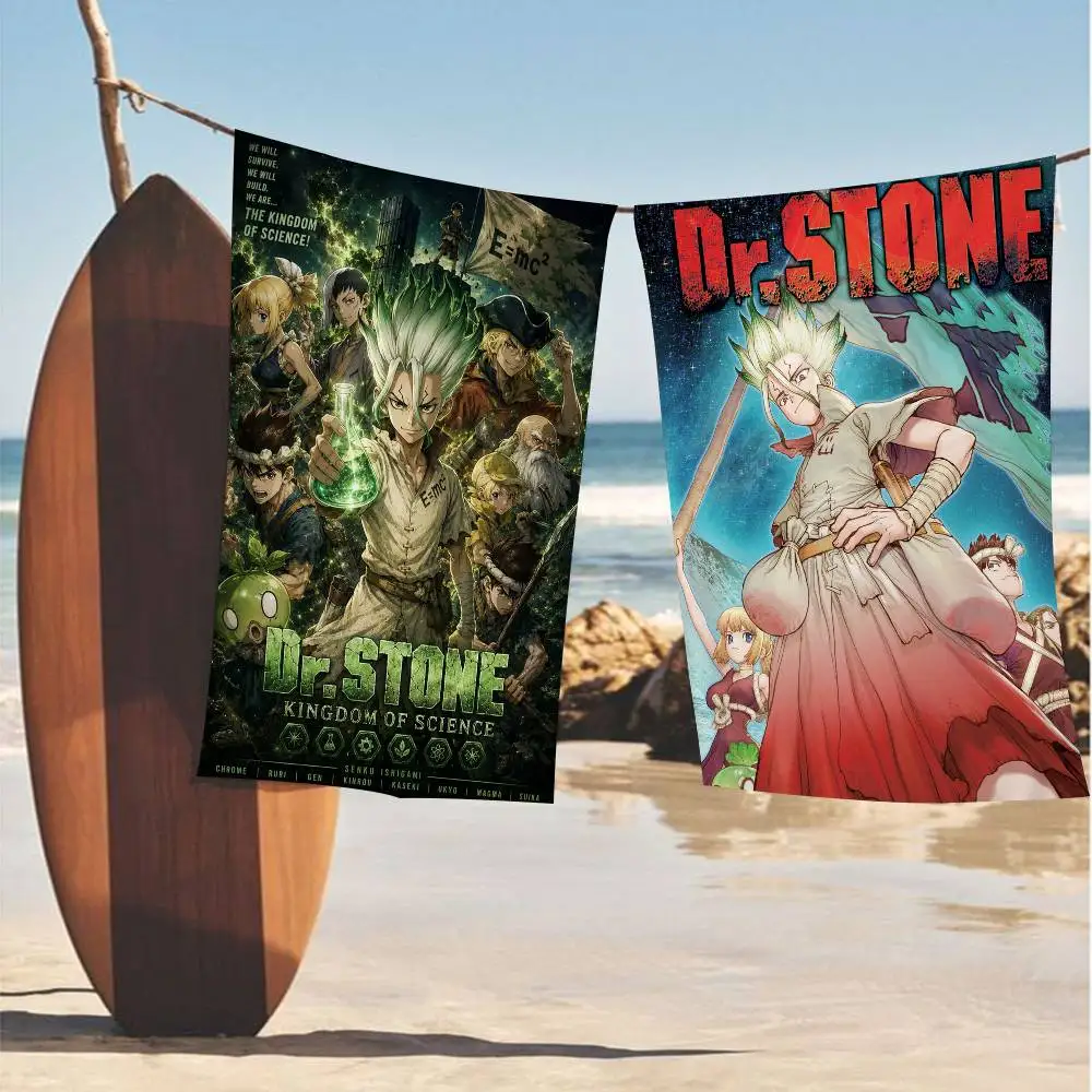 Dr STONE Japanese Anime Big Microfiber Beach Towels Quick Dry Towel Sand Beach Towels Pool Towel for Travel Swim Pool Yoga