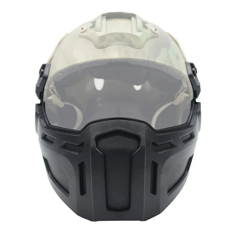 Adjustable Tactical FAST Helmet Flip Goggles With Half Face Mask Airsoft Paintball CS Game Protection Goggles Windproof Anti Fog