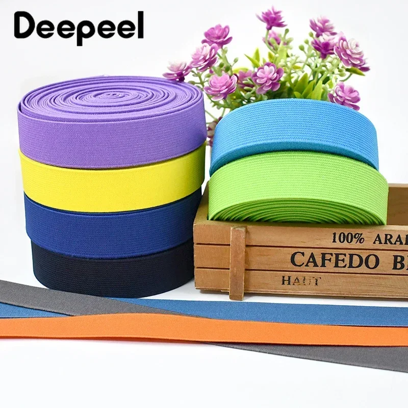 5Meters Deepeel 20-50mm Colorful Elastic Bands Stretch Rubber Webbing Clothes Pants Underwear Decoration DIY Sewing Accessories