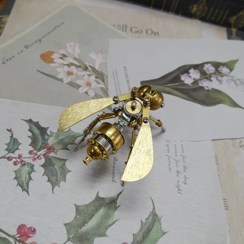 DIY Metal Assembly Little Bee Model building Kits Toys for Kids Adults Steampunk Mechanical Insect 3D puzzles models toy
