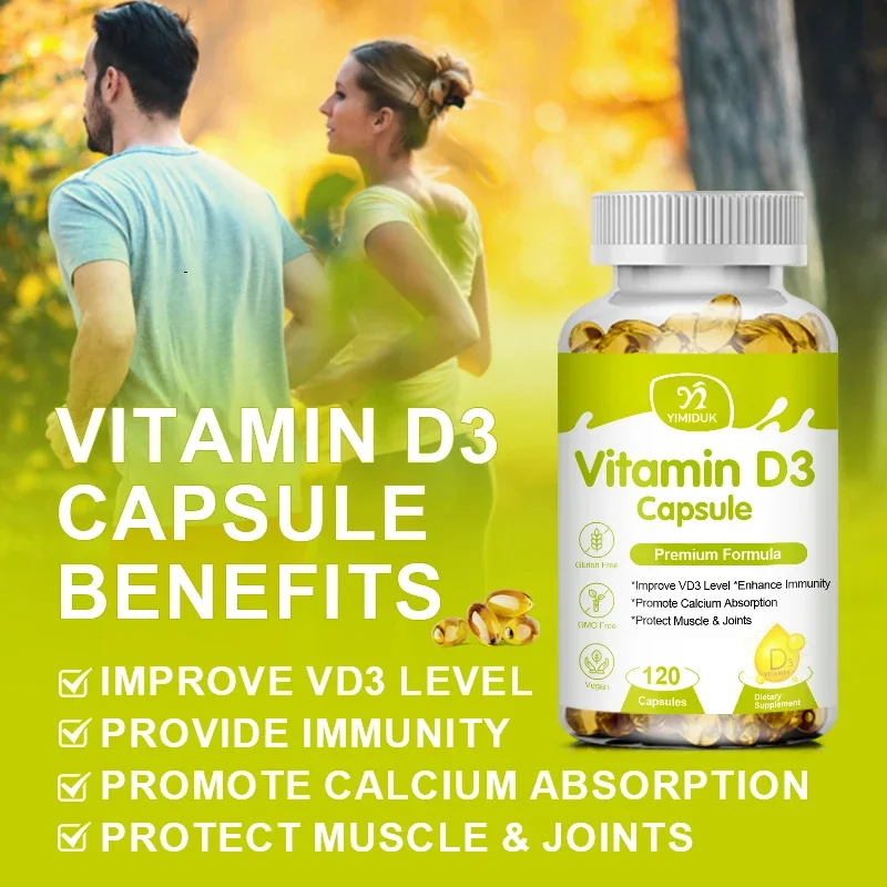 Capsule de vitamine D3 pour renforcer les os, les dents, le cœur et les nerfs, fournir un soutien immunitaire et promouvoir la fonction musculaire saine