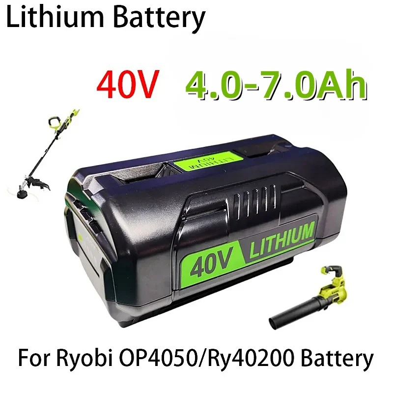 Powertoolbattery 40V 4.0Ah/5.0Ah/6.0Ah/7.0Ah Li-ion rechargeable battery for Ryobi op4050 op40401 ry40200 op4050a ry40400 ry4050