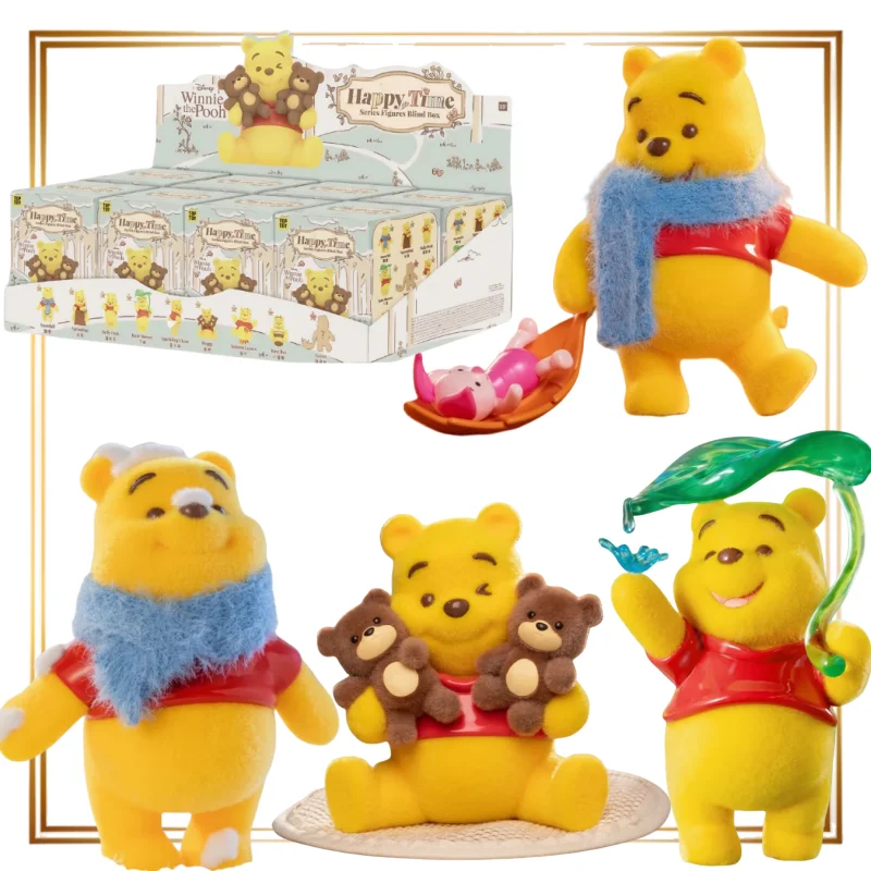 

New Anime Pooh Bear Happy Times Series Blind Box Officially Licensed Handmade Ornaments Girls Peripheral Mystery Gifts Ornament