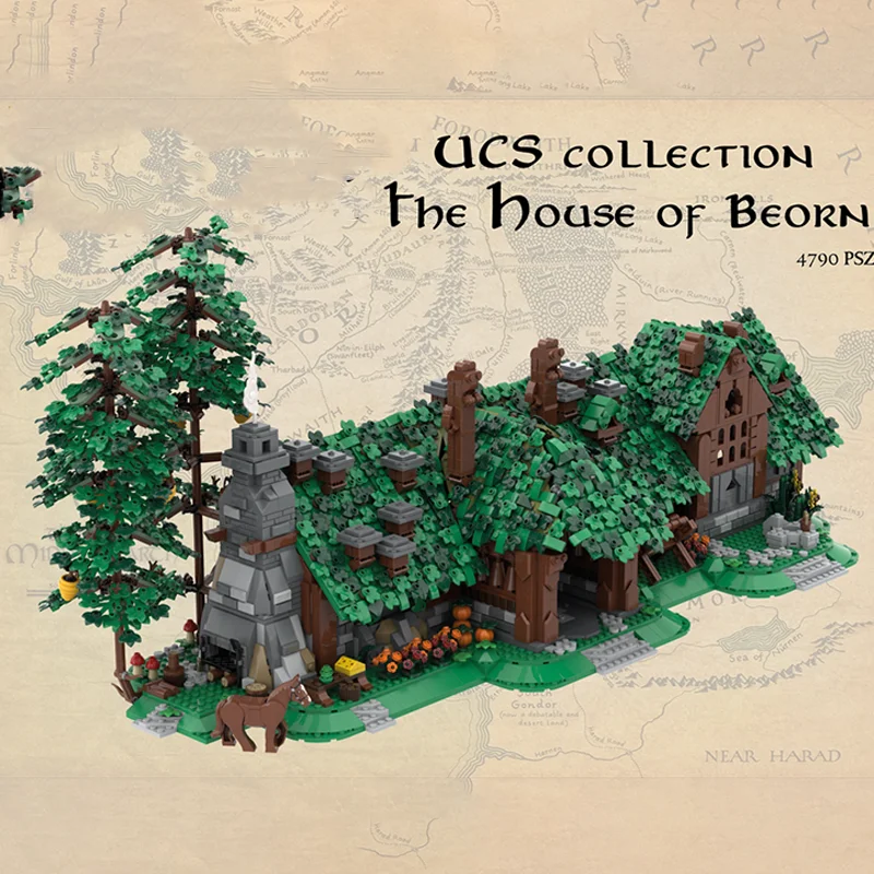

NEW 4790PCS MOC Fantasy Movie Ucs House Beorn Model DIY Creative Ideas Assembly Building Blocks Birthday Gift Display Home Set