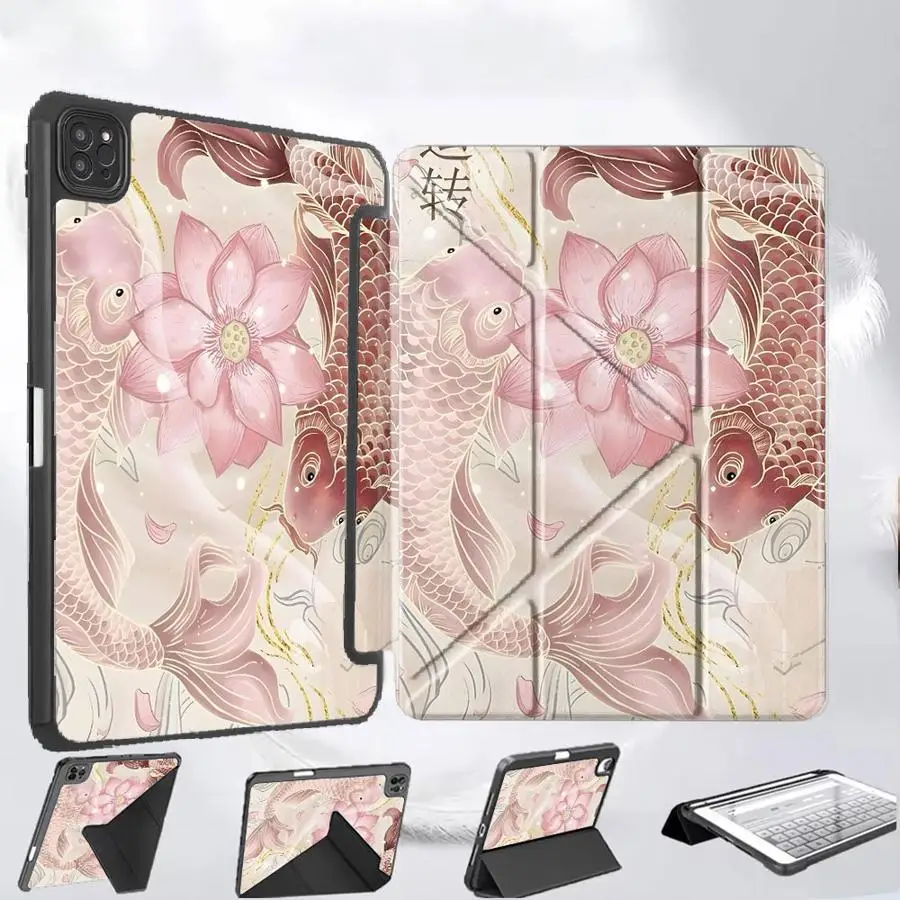 

Holder Cover Tablet Case For iPad Air 4 5 M3 M2 M4 11inch Mini 6 7 Pro 11th 10th 9th 8th 7th 12.9inch Pro 2025 Lucky Yin Yang