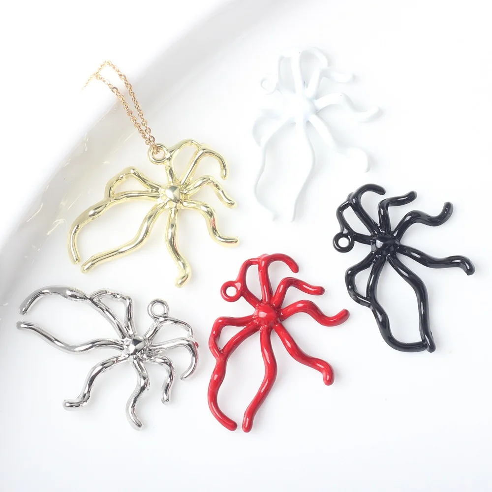 Dijes de Metal de aleación de piezas, colgante de araña de Animal para la fabricación de joyas, pulsera artesanal hecha a mano, accesorios de adorno para collar, artesanía, 10 unidades