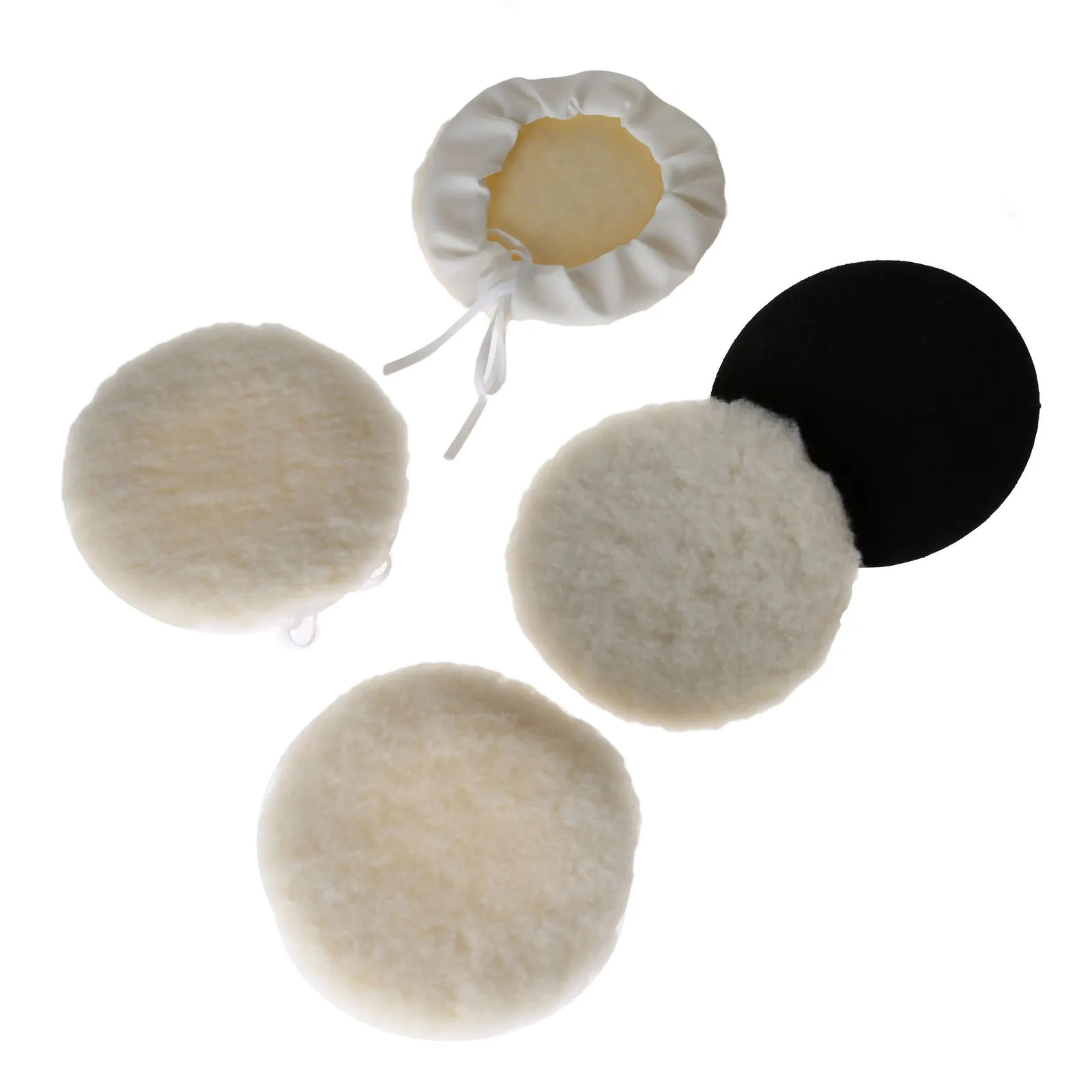 DRELD 5Pcs 7 Inch 180mm Polieren Pads Lämmer Wolle Auto Waschen Polierer Puffer Wolle Bonnets Polieren Rad Disc polieren Pad