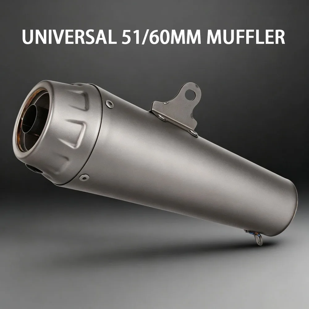 Motorcycle Exhaust Tail Tube Kit Universal 51/60MM Interface Escape Muffler With DB Killer For Ninja H2R Z900 R3 CB650R NMAX 155