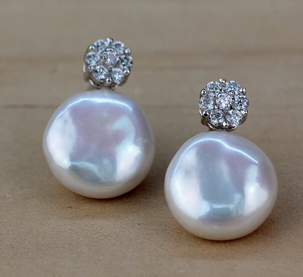 

12-13MM Natural pearl earring 925 SILVER