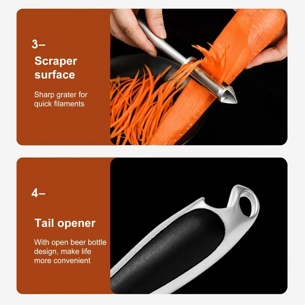 All-in-one Vegetable Peeler Stainless Steel Fruit Peeler Stainless Steel Potato Peeler 5-in-1 Multi-functional for Carrots