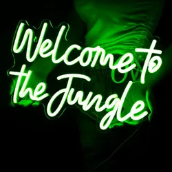 LED Neon Wall Art Sign Green Jungle Party Decor per ragazza Kid Birthday background Game Christmas WeddingBar Pub Shop Window Decor