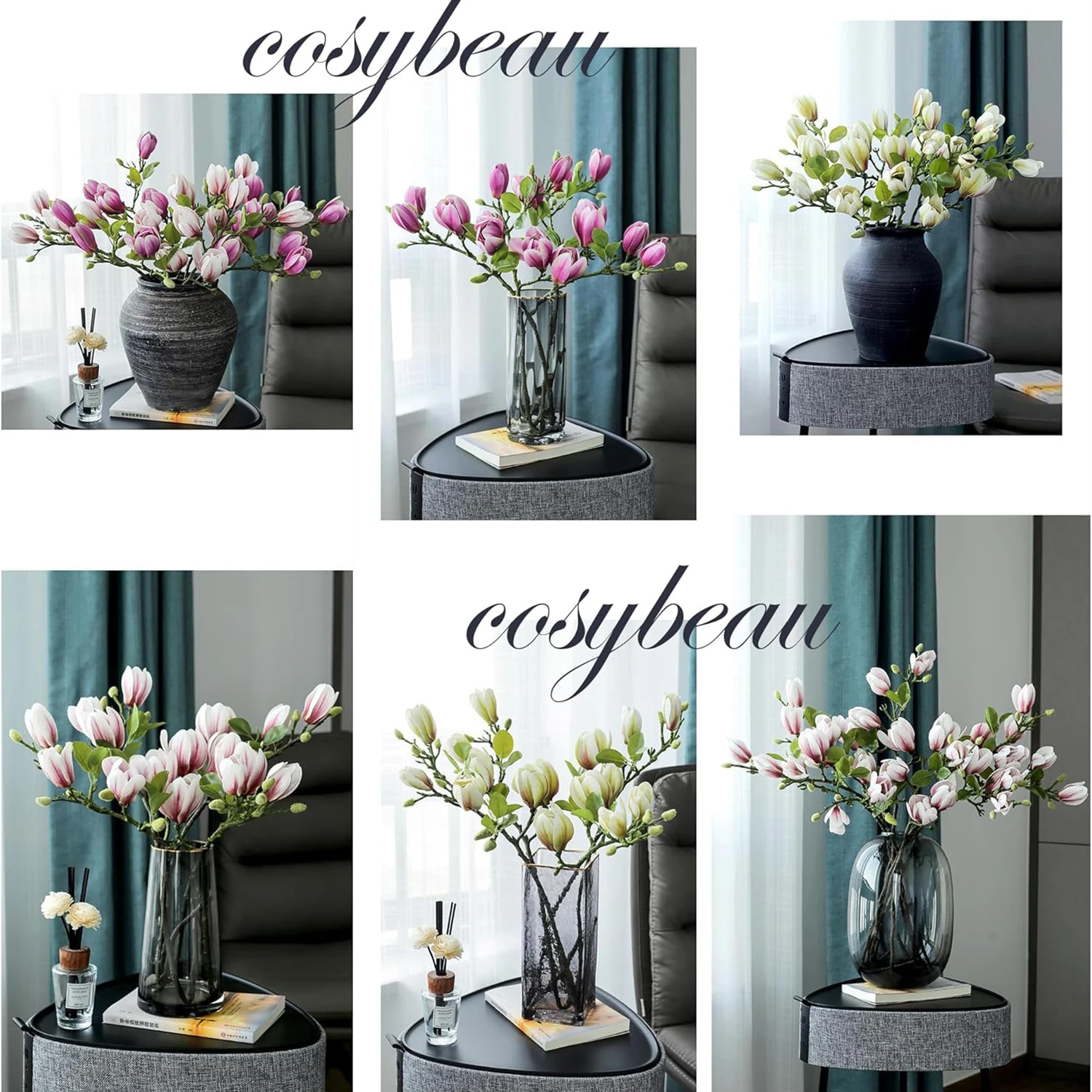 1/4PCS Künstliche Seide Magnolia Blumen Hause Outdoor Garten Vase Fensterbank Hochzeit Braut Festival Outdoor Tisch Dekoration Geschenk – Detail 12