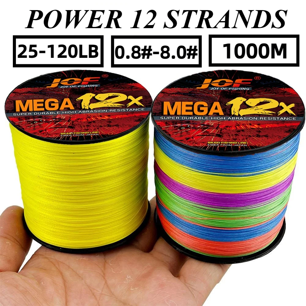 Super Smooth Long Casting PE Fishing Line 1000m X12 Weaves Braided Multifilament Wire 25/30/39/50/65/77/92/120LB 0.16-0.55mm