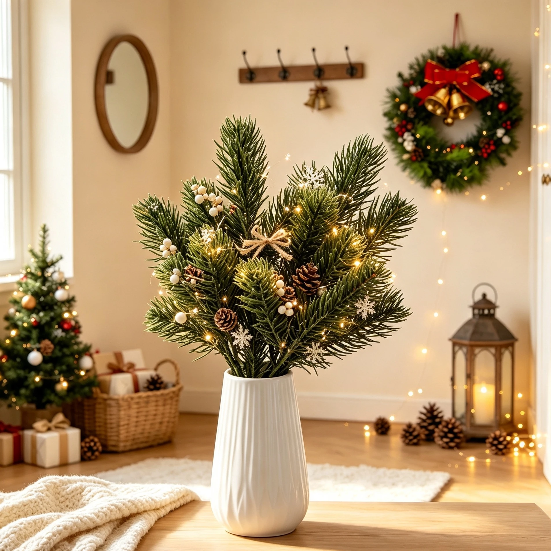 30/60pcs Artificial Plants Plastics Single Tube Pine needle Christmas Tree Decora Home Accessory Green Leaves Diy Box Scrapbook