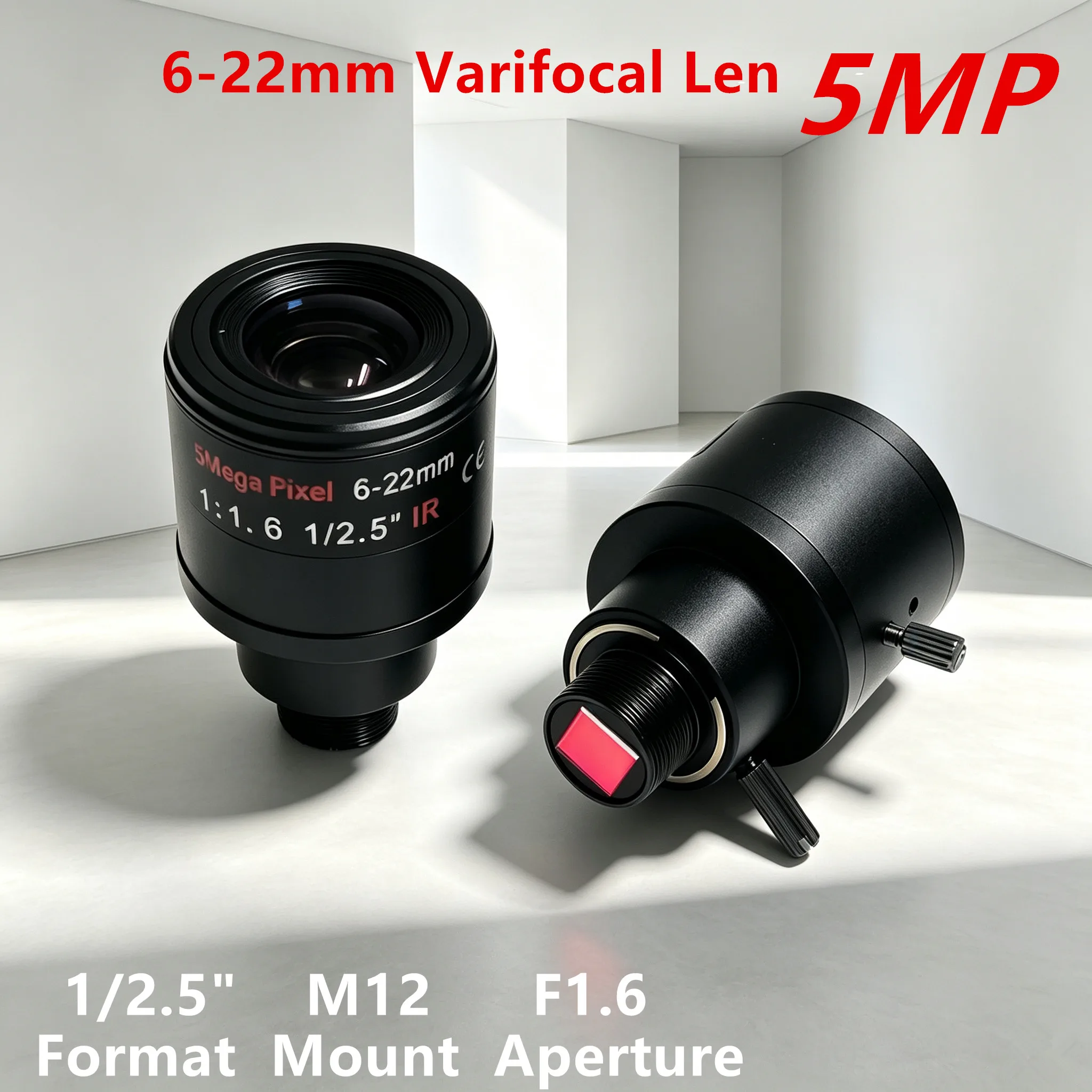 HD 5MP 6-22mm Varifocal CCTV Camera Lens 1/2.5