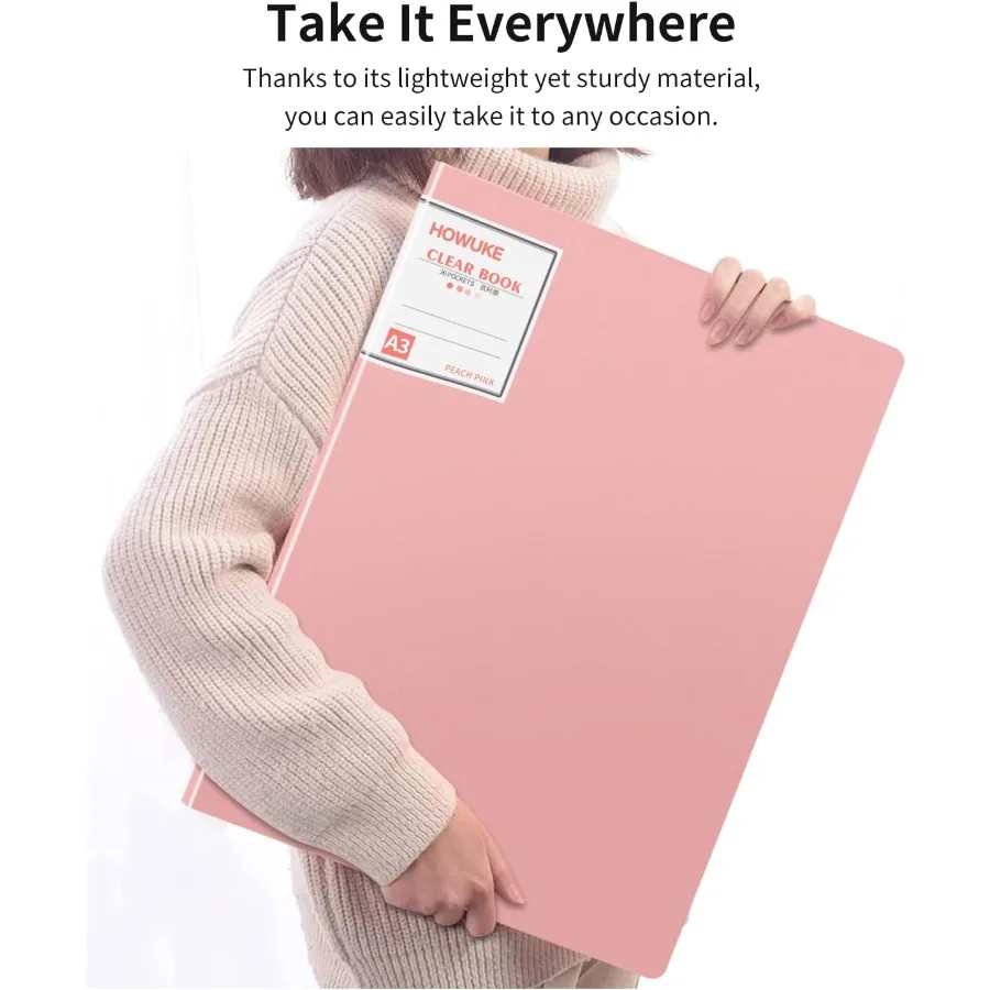 A3 Diamond Painting Storage Book 60 Views Art Portfolio Presentations Folder with 30 Pages Protectors for Creative Craft Projec