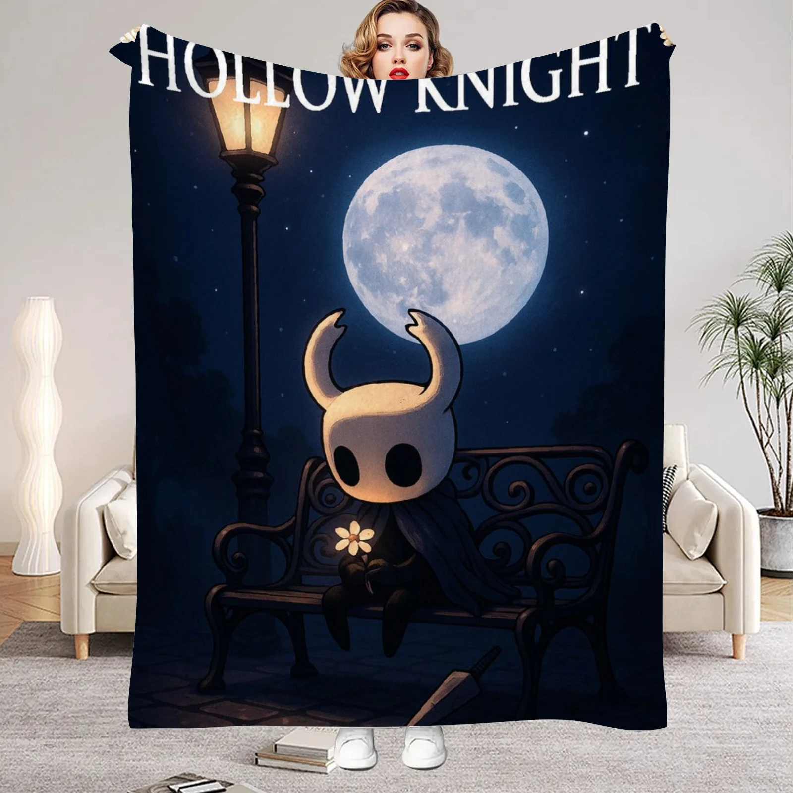 Hollow Knight Blanket Cartoon Game Printed Flannel Blanket for Home Living Room Bedroom Decor New Year Christmas Gift for Fans
