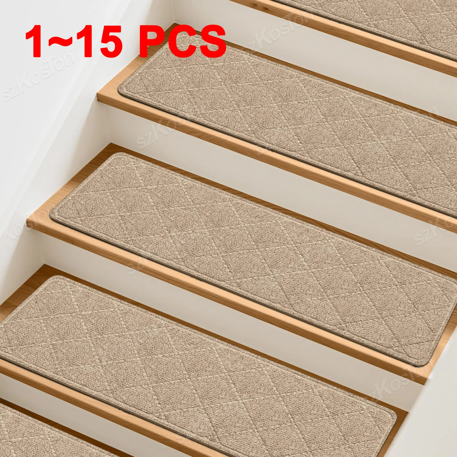 1~15PCS Stair Tread Carpet Self-adhesive Floor Mat Home Stair Anti-slip Blanket Indoor Safety Step Rug1~15PCS Stair Tread Carpet