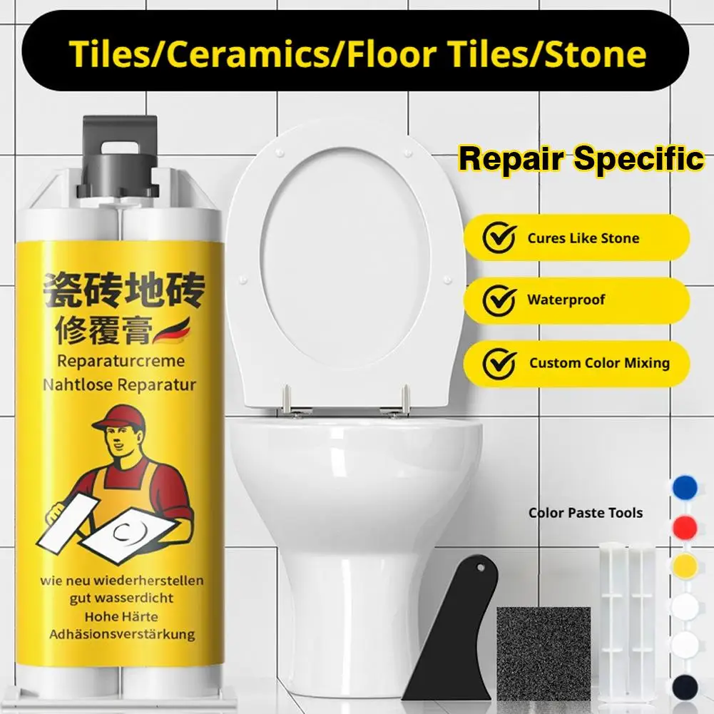 Tile Floor Crack Repair Kit Seamless Glaze Finish for Porcelain Marble Stone with Fast Drying Formula and Color Matching image 5
