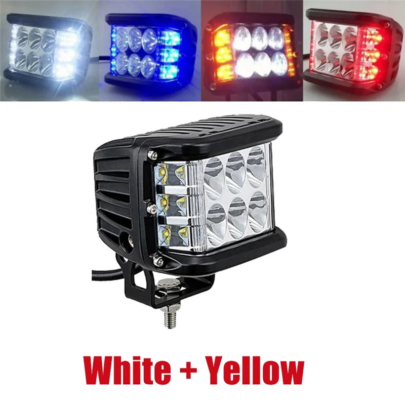 Auto Triple Side Lighted Work Light Dome Light Burst Flashing Light Headlight Spotlight Strobe Light LED Auto Supplies E